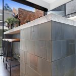 Kitchen island bench and mosaic tiles South Yarra